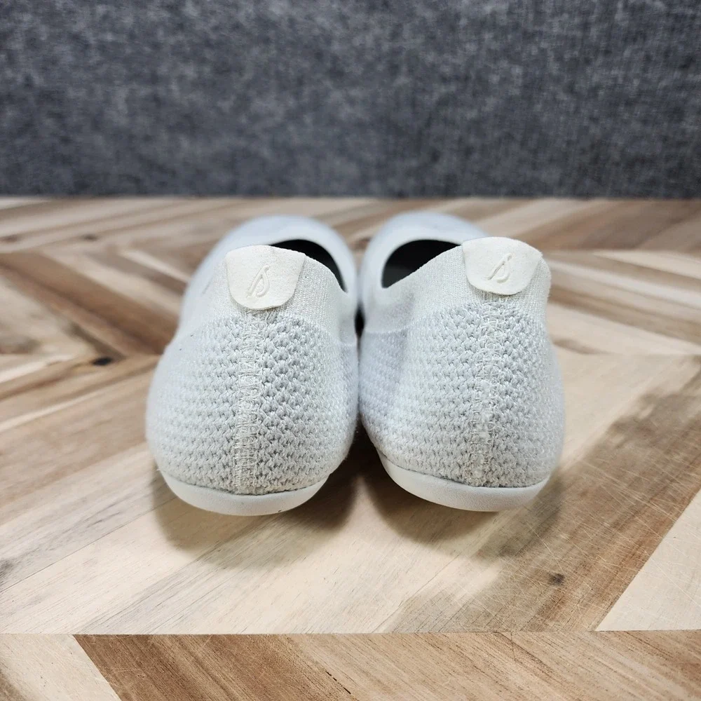 Allbirds Tree Breezers Womens Size 8.5 Natural White Knit Ballet Flats Shoes